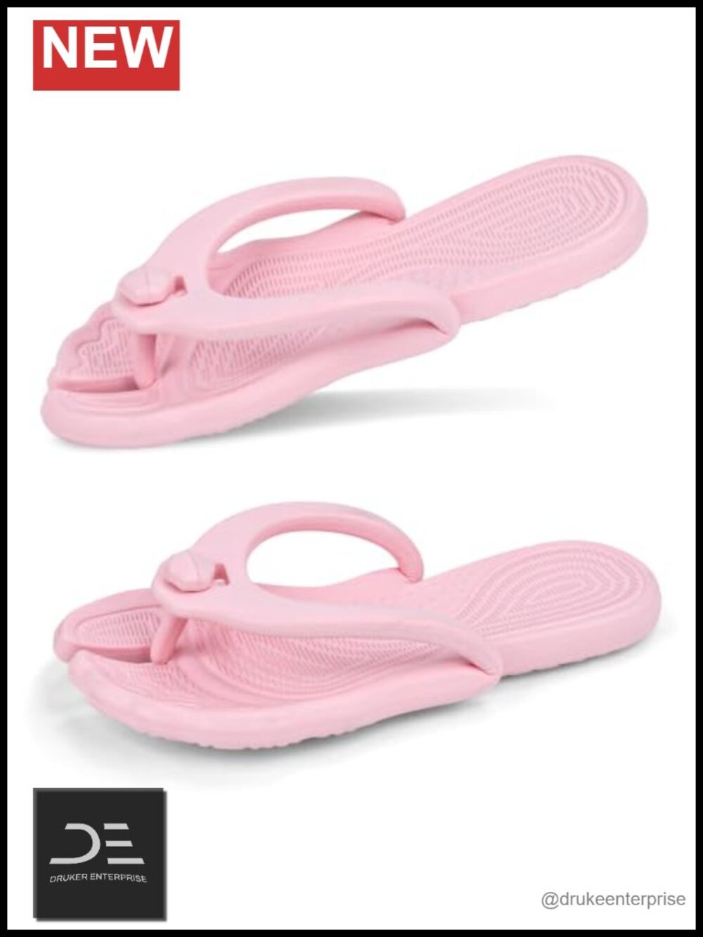 Lightweight Non-Slip Waterproof Flip Flops for Shower & Beach